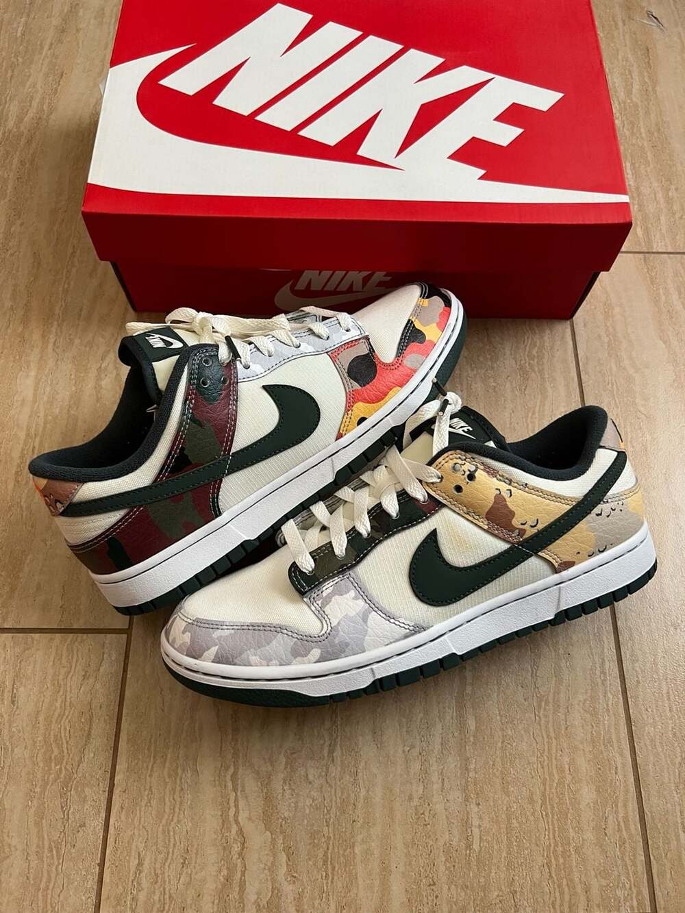 Size 9 - Nike Dunk Low SE 'Sail Multi-Camo'